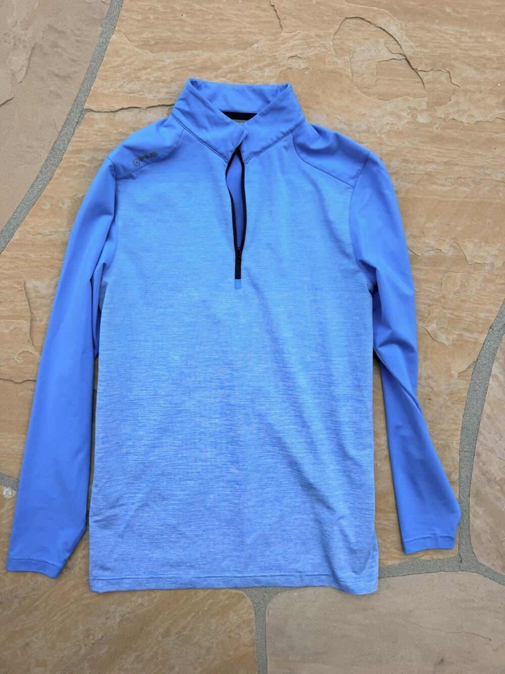 Ping 1/4 zip Golf Mens Small Blue Sensor Cool Pullover Peak lightweight L/S